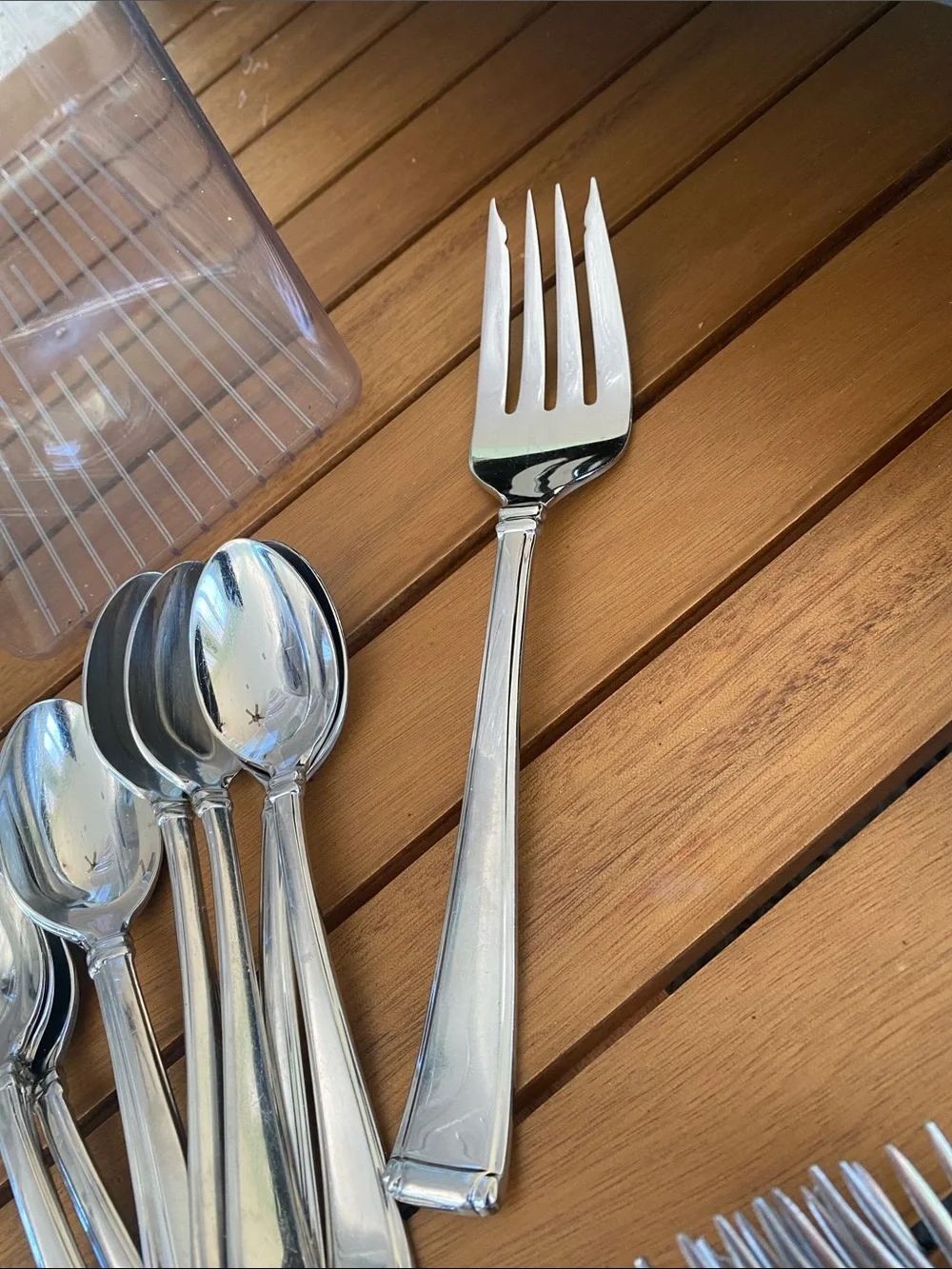 Gorham Polished Silver Stainless Steel Flatware Set